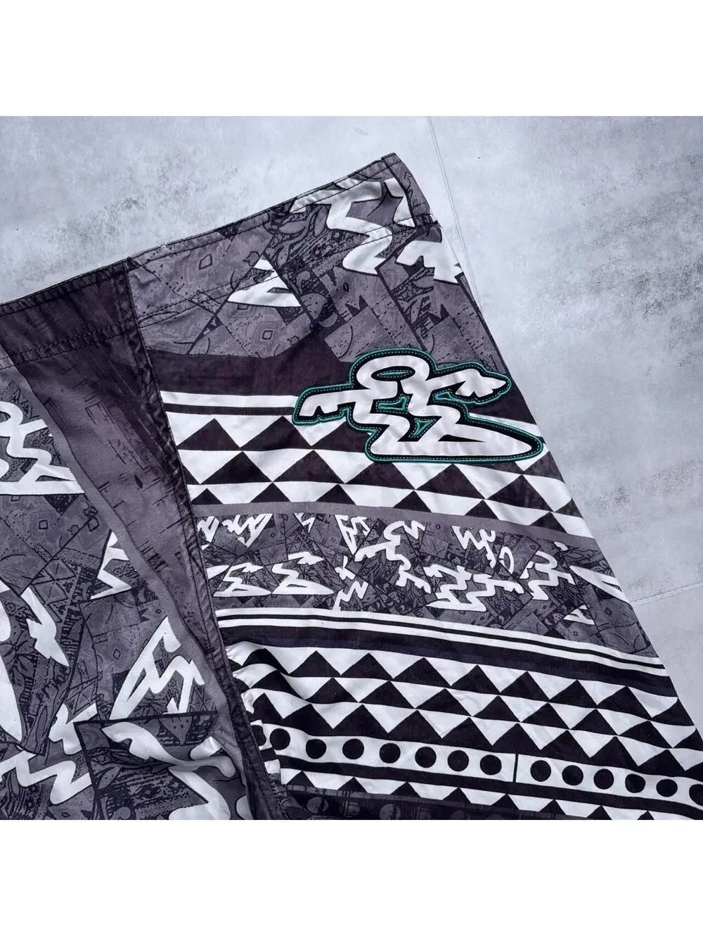 Y2K DR HUI Surf 00s Board Gray Print Shorts